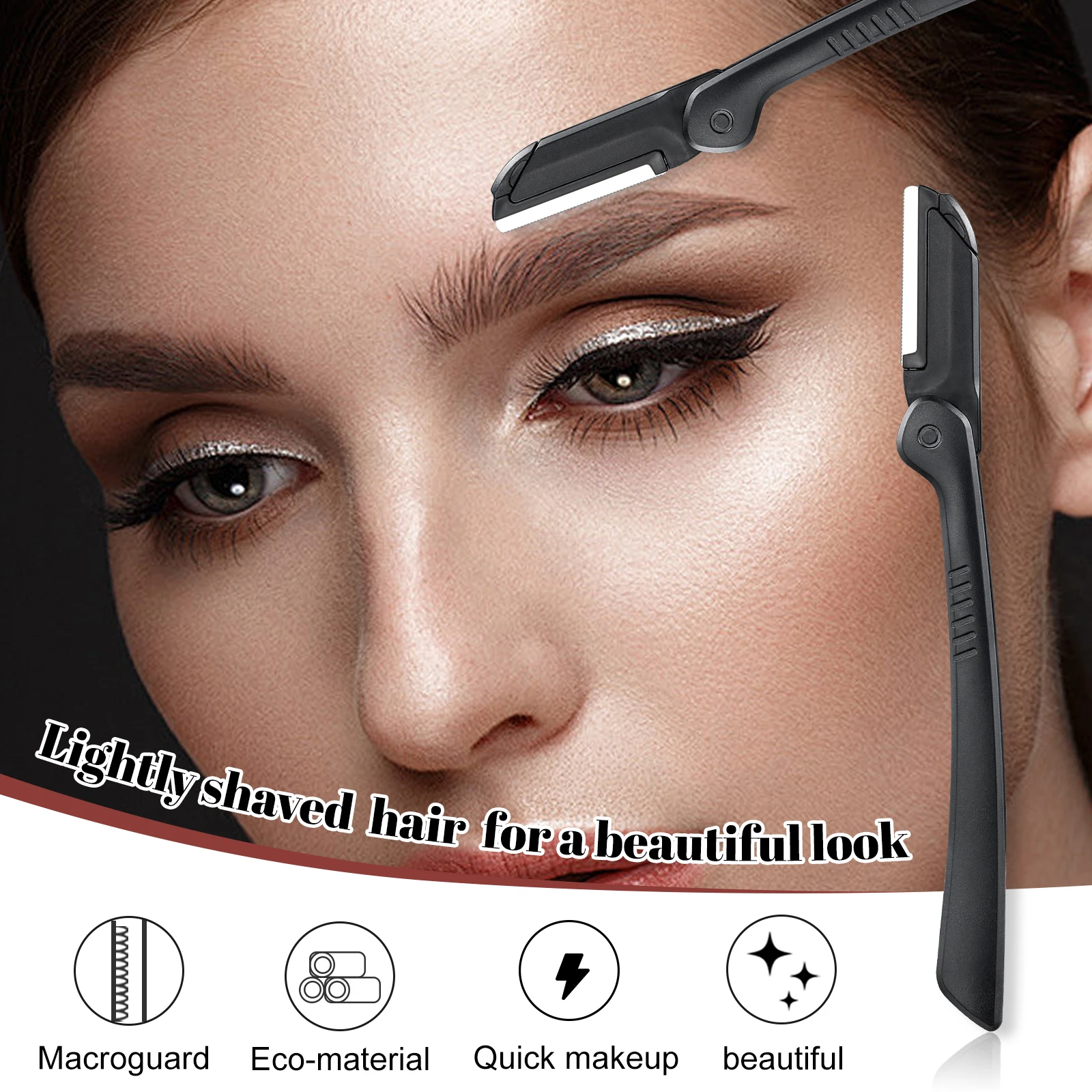 1Pc Black Eyebrow Trimmer Blade Shaver Portable Face Razor Eye Brow Epilation Hair Removal Cutters Woman Makeup Tools