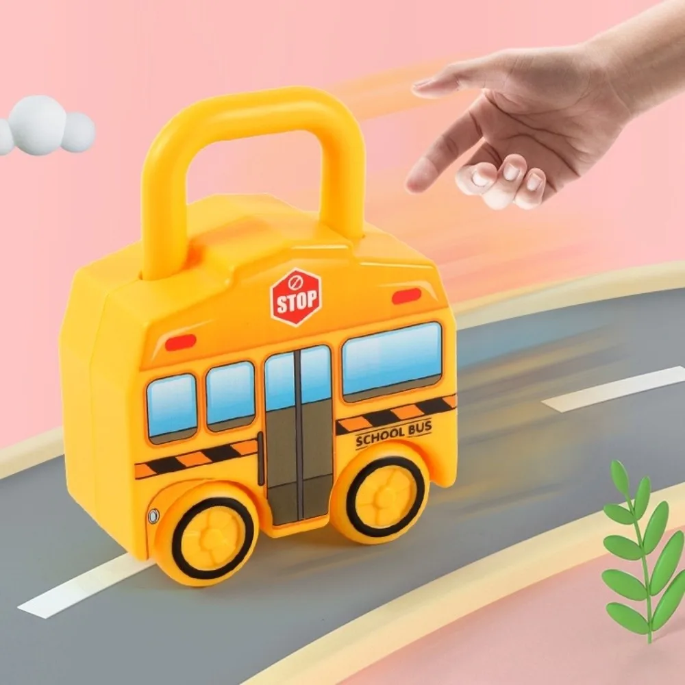 Número do ônibus escolar correspondência desbloqueio carro montessori chave de segurança correspondência quebra-cabeça cedo educacional carro slidable meninos
