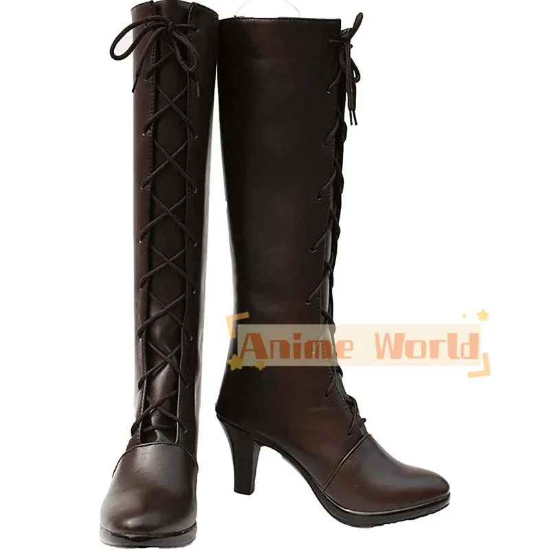 

Anime Black Butler Ciel Cosplay Shoes Brwon Boots Custom Made Halloween Party Props