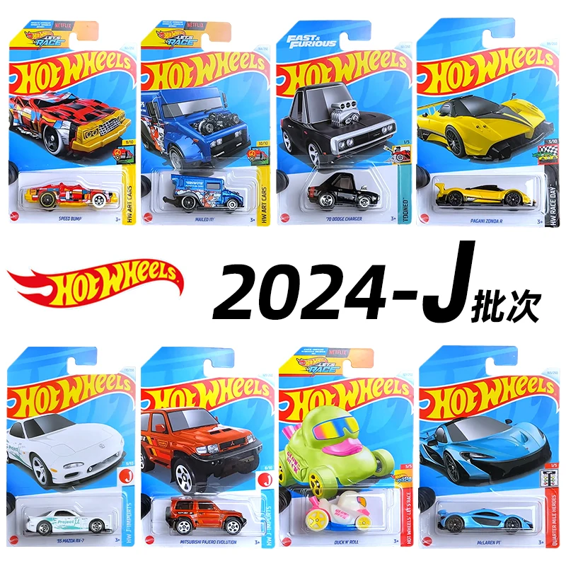 24J Hot Wheels 1/64 DELOREAN PHAS DUCK N ROLL MCLAREN P1 95 MAZDA RX-7 Diecast Alloy Model Carro Children  Gift