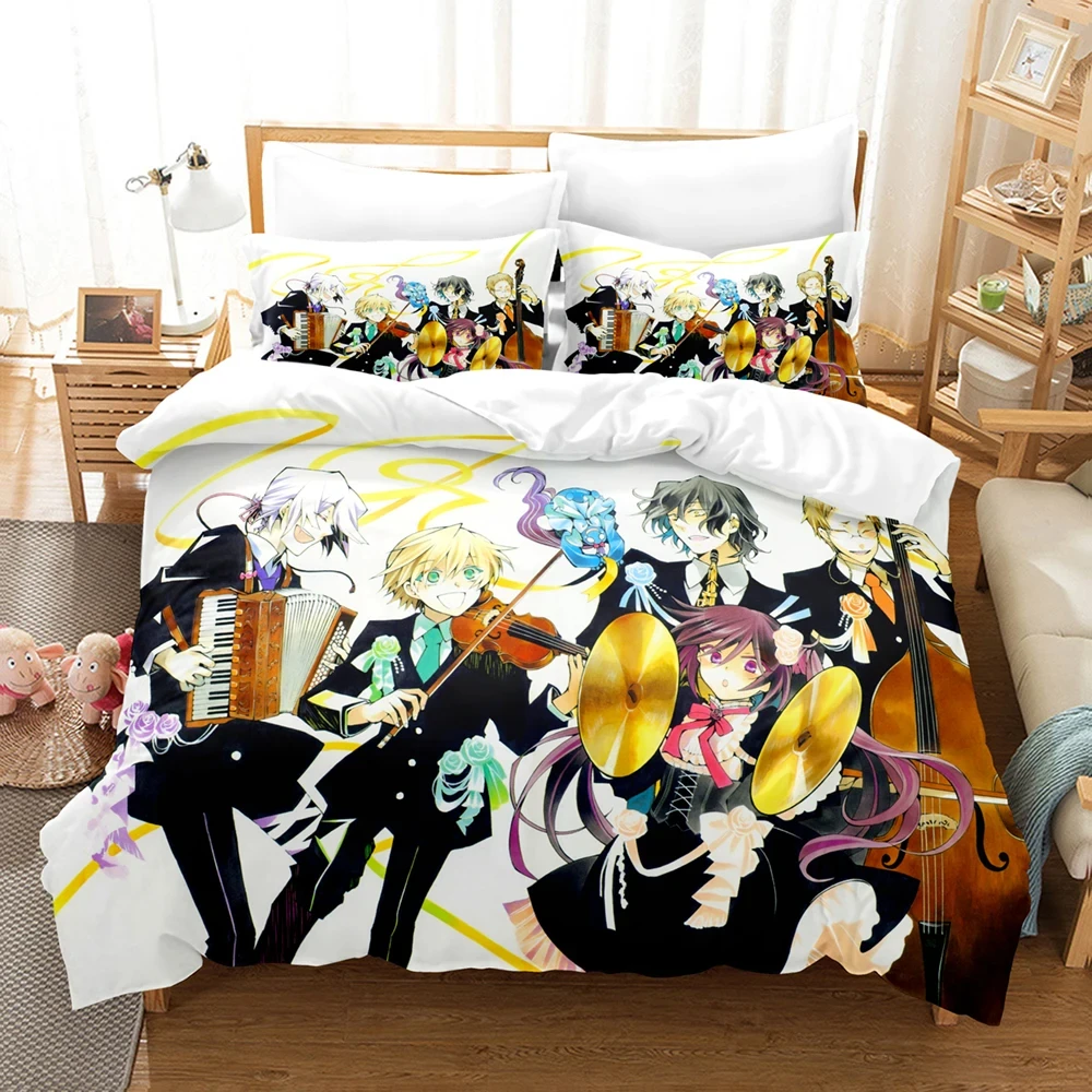 3D Print Anime Pandora Hearts Bedding Set,Duvet Cover Bed Set Quilt Cover Pillowcase,King Queen Twin Size Boys Girls Adults