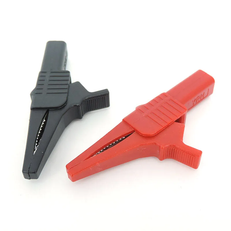 red black 1000V 32A crocodile clips full insulated copper alligator clip clamp test lead 4mm banana plug end