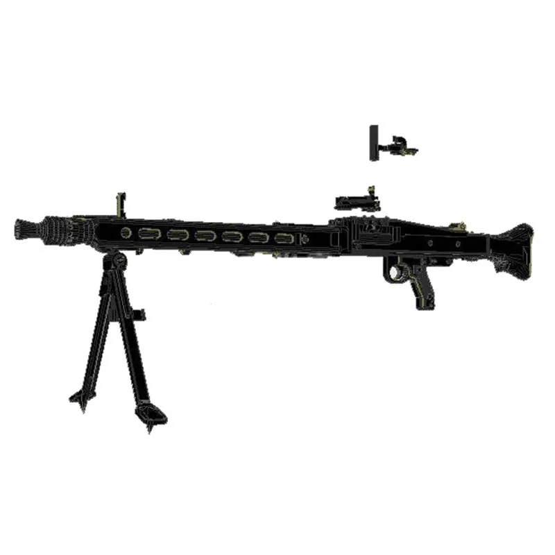 Paper Model Scale 1:1 WWII GER MG42 Heavy Machine Gun Assault Rifle Toy For Cosplay