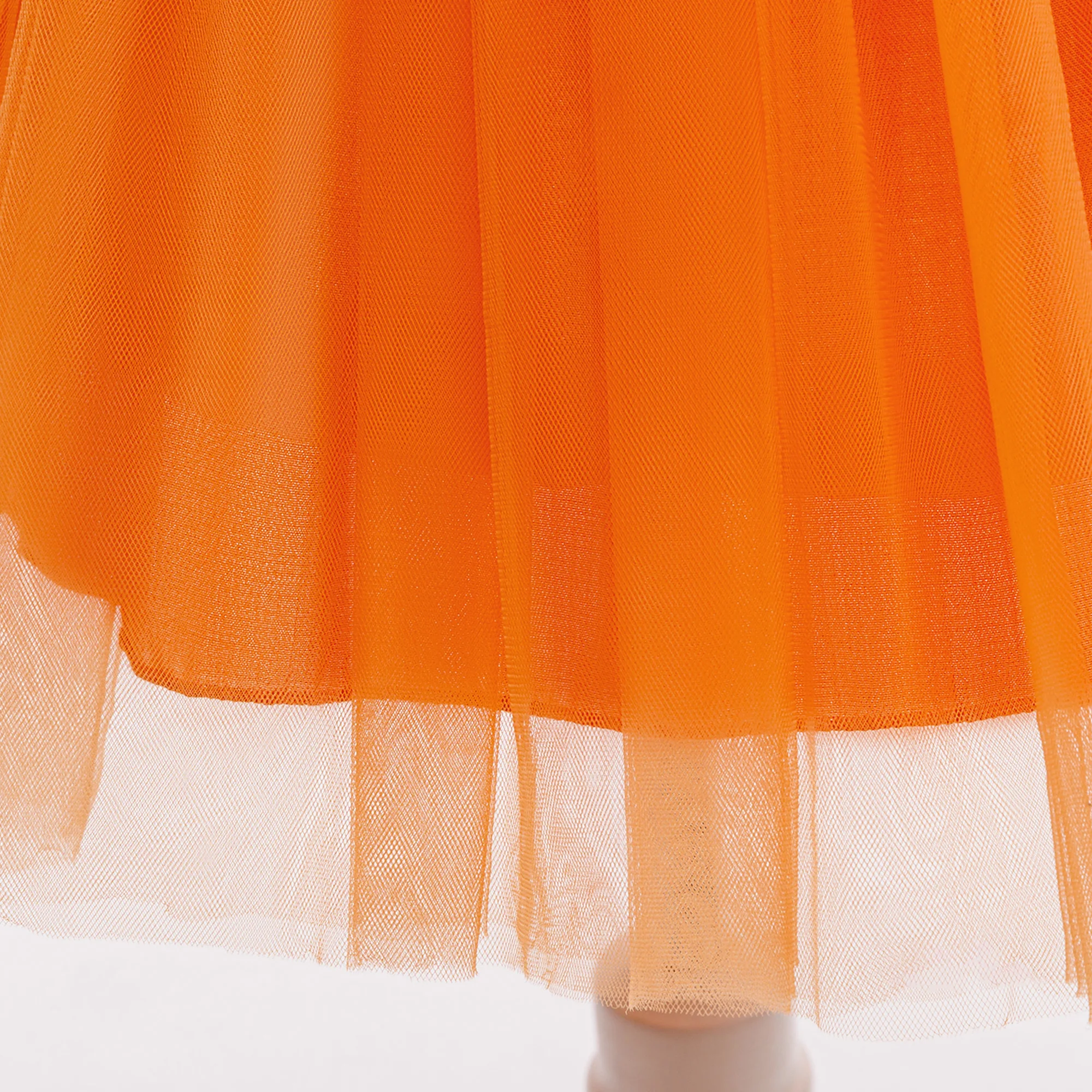 Kleinkind-Kürbis-Party-Kleid für Babymädchen, Kleider für den 1. Geburtstag, Hochzeit, Brautjungfern, Prinzessinnenkleider, Mädchen-Halloween-Weihnachtskostüm – Detail 7