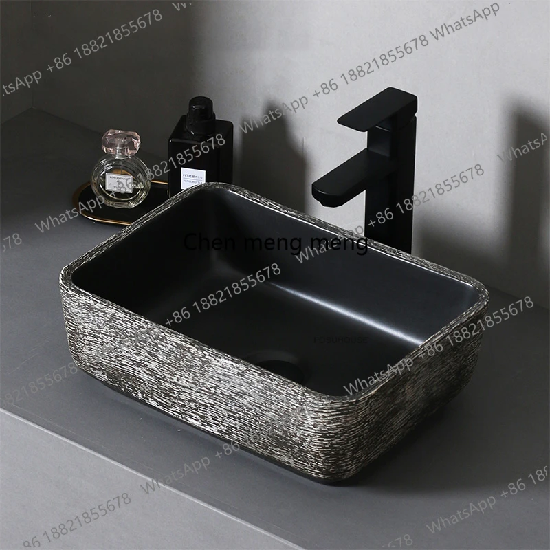 

Европейские черные керамические раковины ручной работы, художественные умывальники, простые аксессуары для ванной, уличные раковины для балкона, кухонные мойки для дома