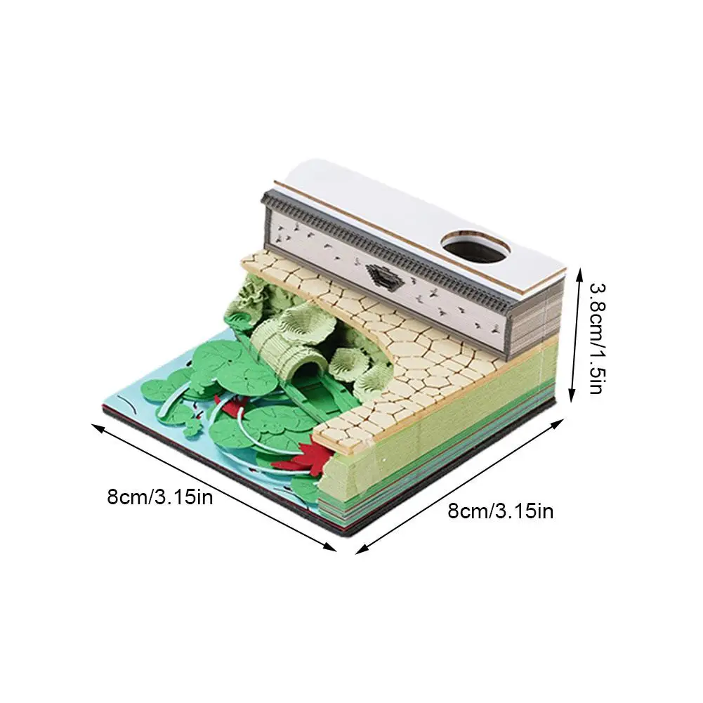 Note Desk Calendar Without Calendar Creative 3D Three-dimensional Paper Sculpture Landscape Office Desktop Decoration