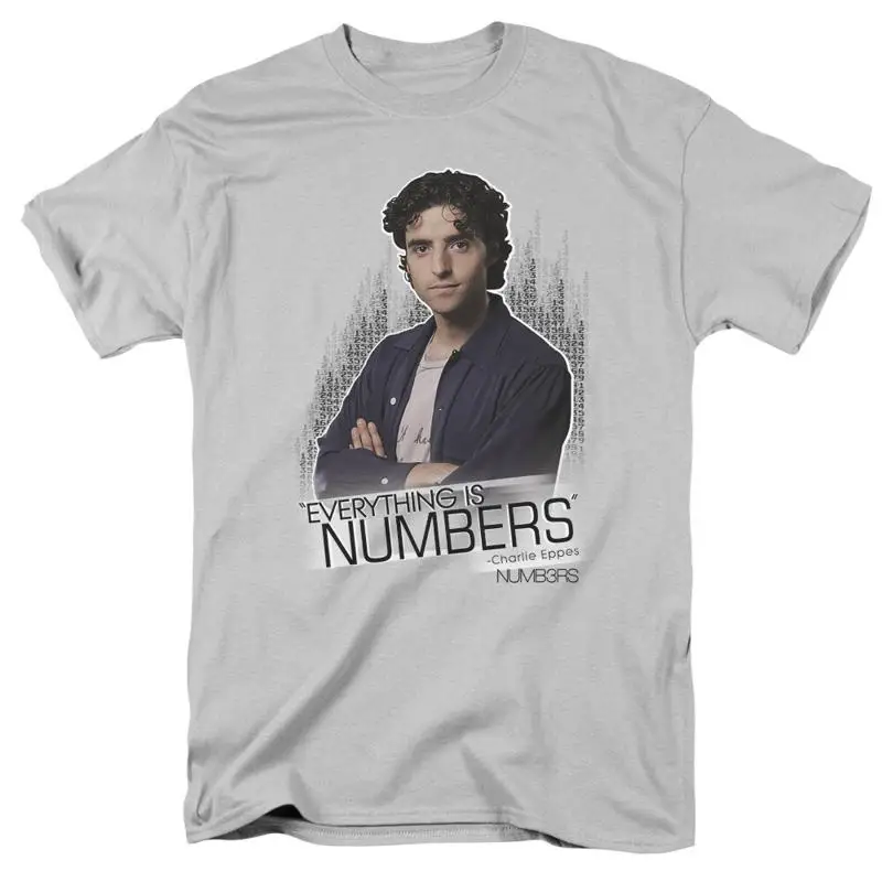 Numbers Everything Is T Shirt Mens Licensed Classic TV Charlie Silver