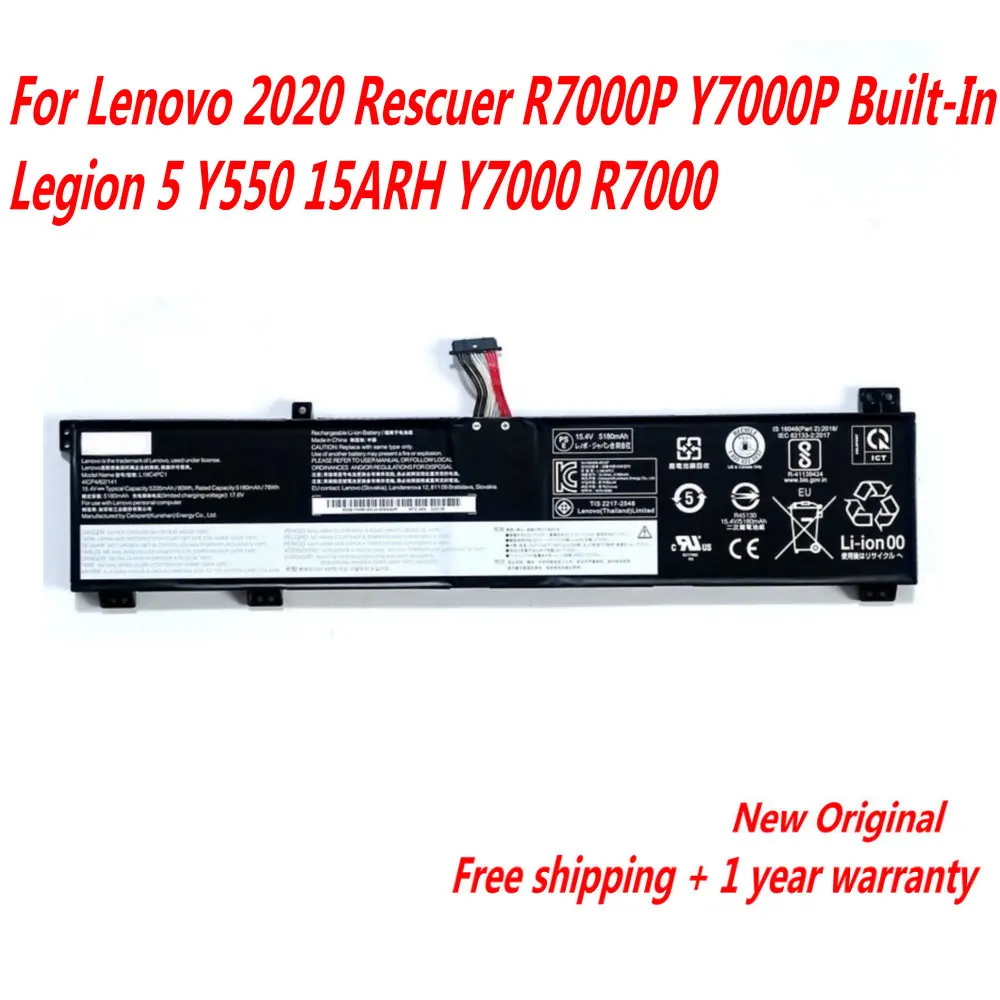 

NEW L19C4PC1 L19M4PC1 Laptop Battery For Lenovo 2020 Rescuer R7000P Y7000P Built-In Legion 5 Y550 15ARH Y7000 R7000 80WH