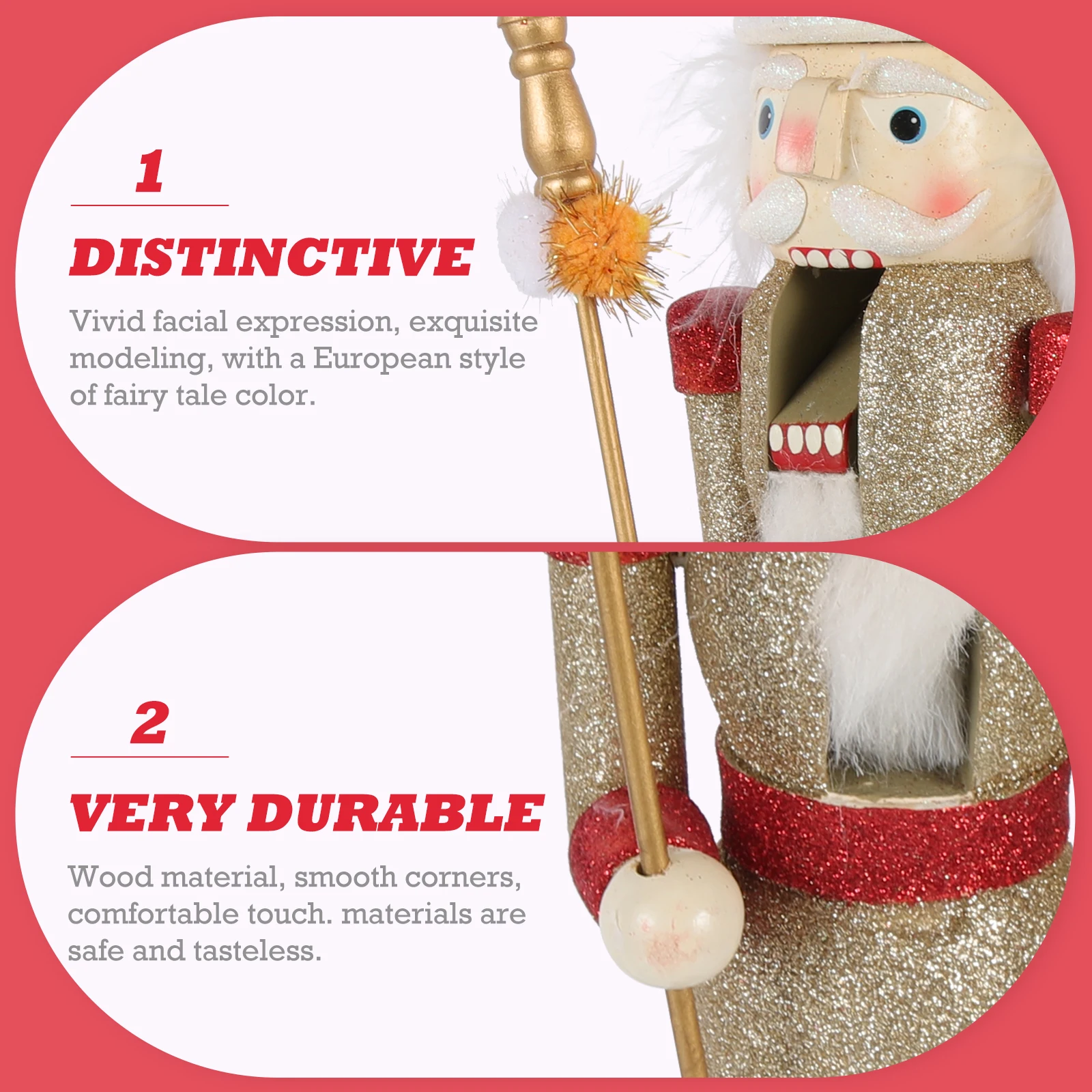 

Wooden Nutcracker Xmas Decor Desktop Garden Ornament Christmas Party Supplies Traditional Nutcracker Decoration Wood Craft