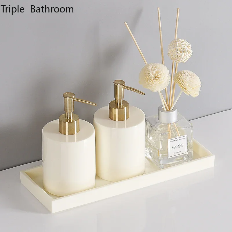 1pc Nordic Bathroom Accessories Set Resin Liquid Soap Bottle Shampoo Dispenser Tissue Box Tray Washing Tools Restroom Organizer