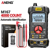 ANENG M167 Digital Mini Multimeter Tester Auto Multimetro True Rms Tranistor Meter with NCV Data Hold 4000counts Flashlight