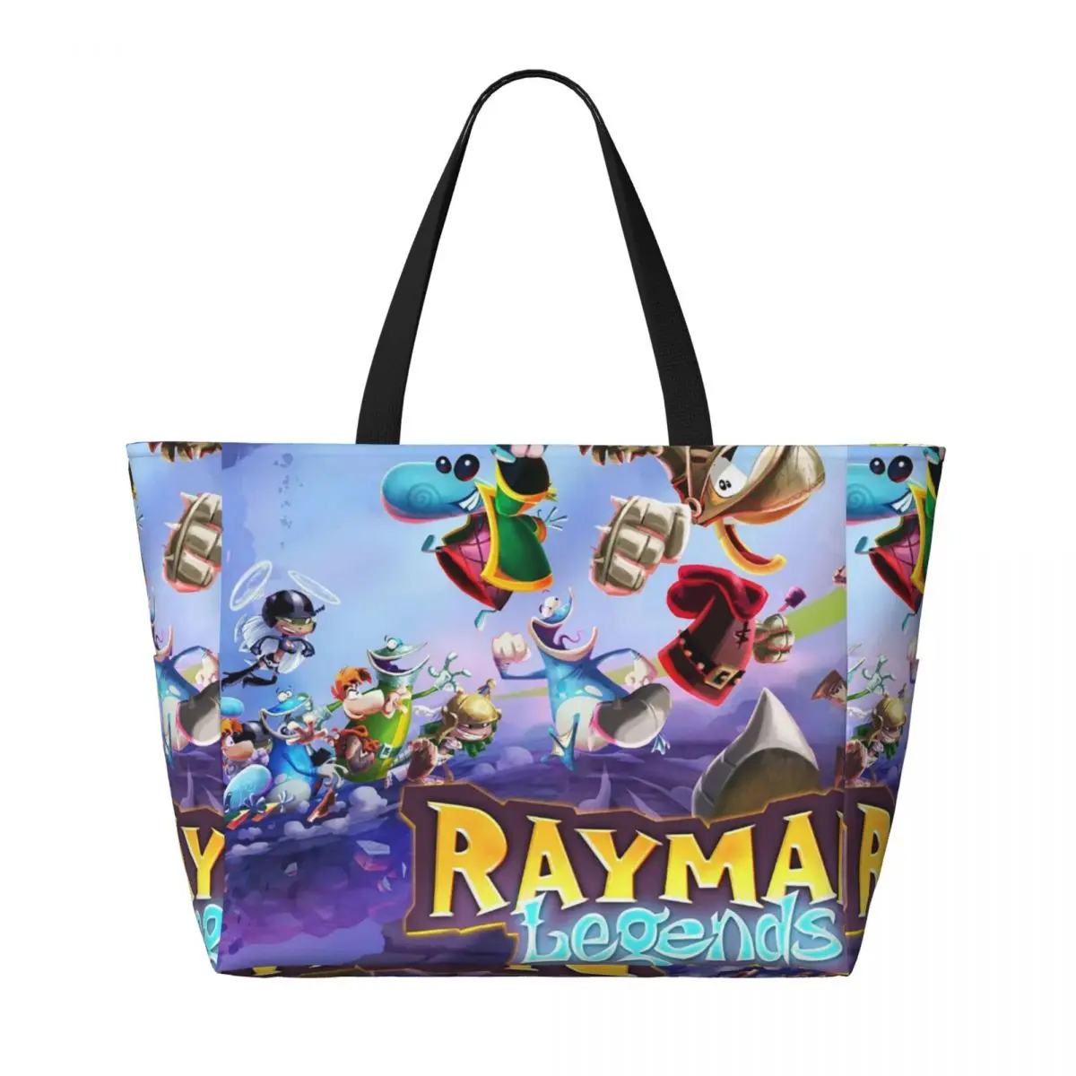 ألعاب الكرتون Rayman Legends حقيبة حمل على الشاطئ حقيبة رياضية للصالة الرياضية واليوجا واق من المطر حقيبة حمل كبيرة للنساء حقيبة سفر حقيبة لياقة بدنية