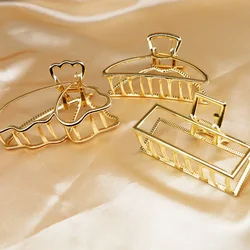 Fashion Simple Butterfly Geometric Elegant Hair Clip Claw Clamp for Girls Gold Hair Claws Clips Headwear for Women Styling Tools
