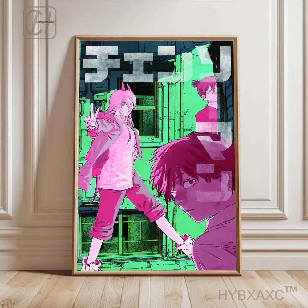 Chainsaw Man Poster Anime Wall Art HD Print Denji Makima Power Character Poster Bedroom Home Decor Anime Fan Gift Poster Poster