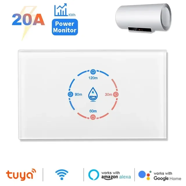 

Smart Wifi Water Heater Boiler Switch with Energy Monitoring 4400W Timing 20A Work With Alexa