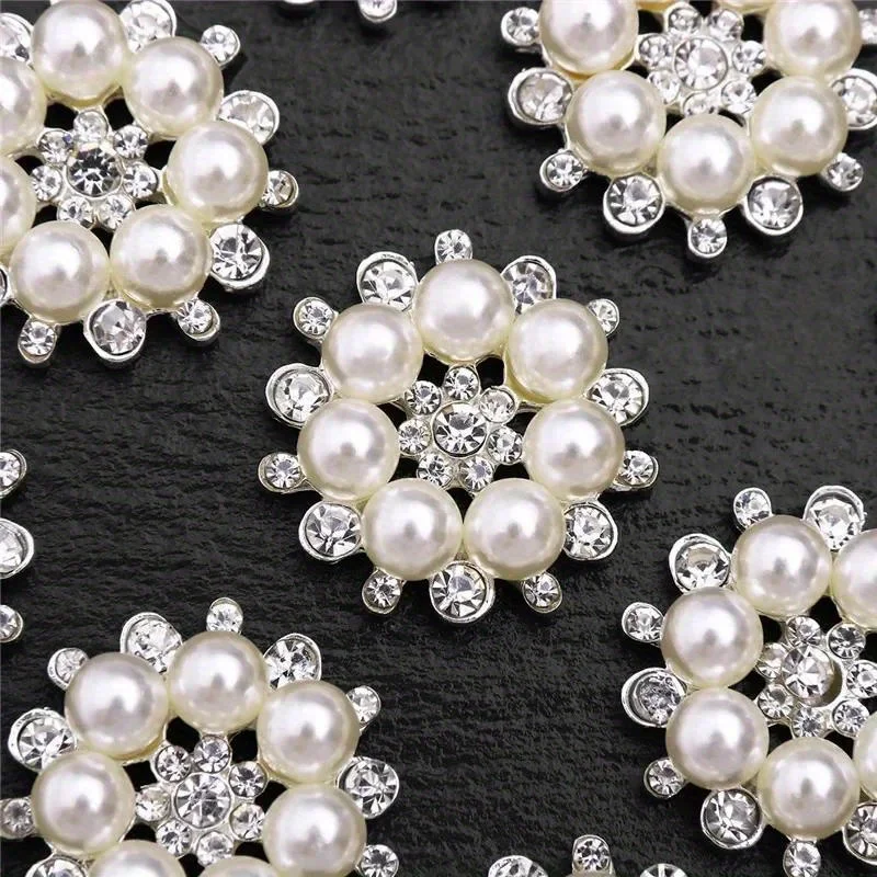 10 Stück Kunstperlen-Blumenknöpfe, transparenter Strass, zum Nähen, Basteln, Scrapbooking, Verzierungen – Detail 5