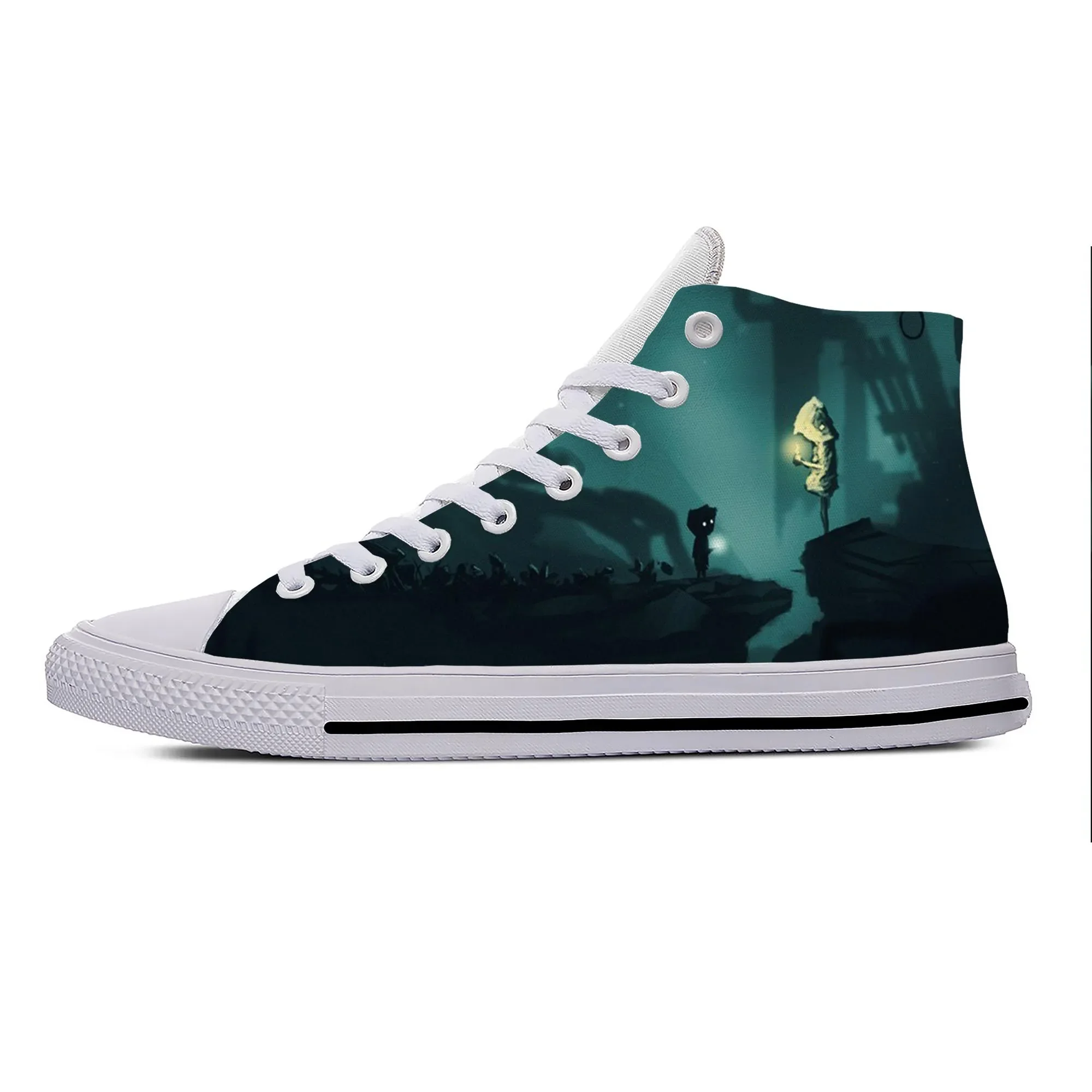 Anime Cartoon Spel Kleine Nachtmerries Cool Fashion Casual Doek Schoenen Hoge Top Lichtgewicht Ademende 3d Print Heren Dames Sneakers