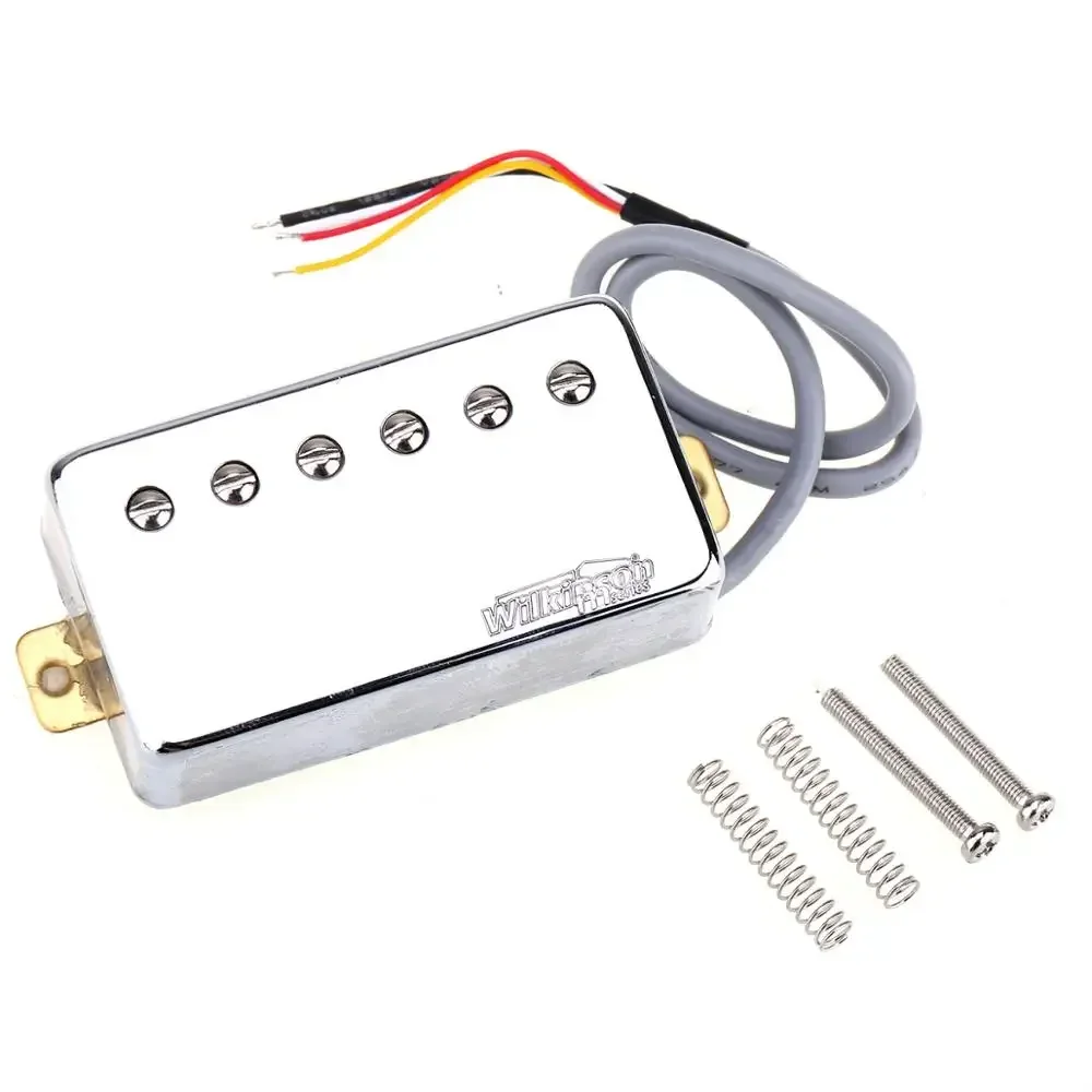 Wilkinson Vintage Tone PAF Style Humbucker Pickups Set for Les Paul Style Electric Guitar, Chrome