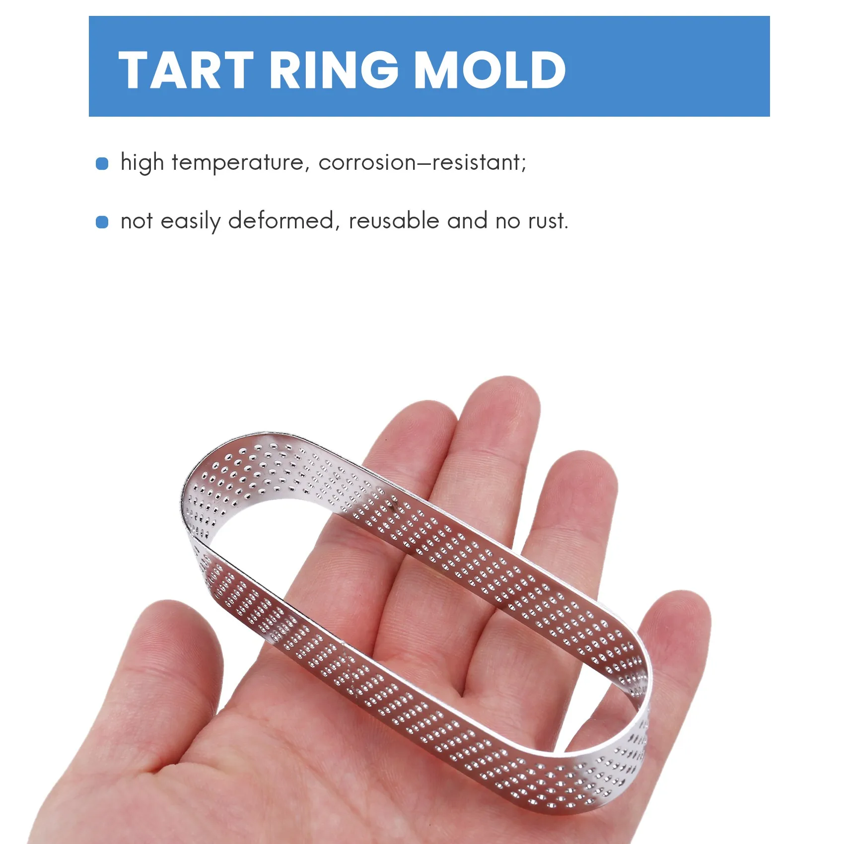 8 Stuks Ovale Taartvormen Franse Dessertmousse Fruittaart Taart Taart Ring Quiche Cakevorm, Roestvrijstalen Taartmousse Ring