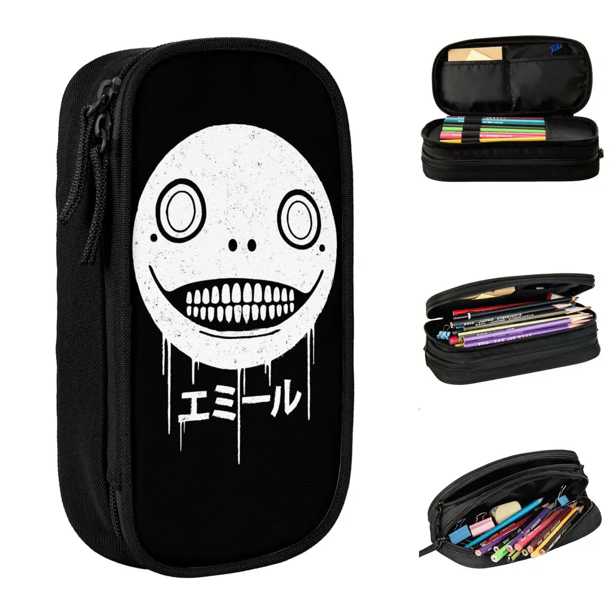 emil nier automata game cosplay pencil case cute pen holder bolsa para criancas grande armazenamento material escolar lapis cosmeticos 01