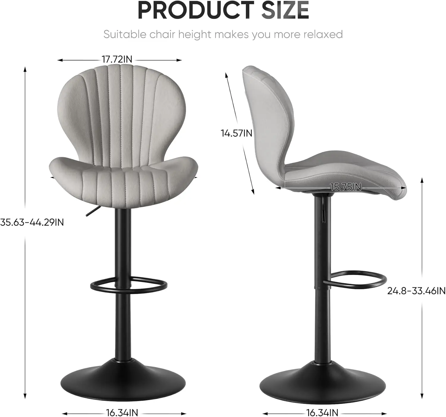 3-piece Modern Swivel Bar Chair Set, Bar Stool Counter Height with High Backrest, 3-5 Minutes Easy Assembly