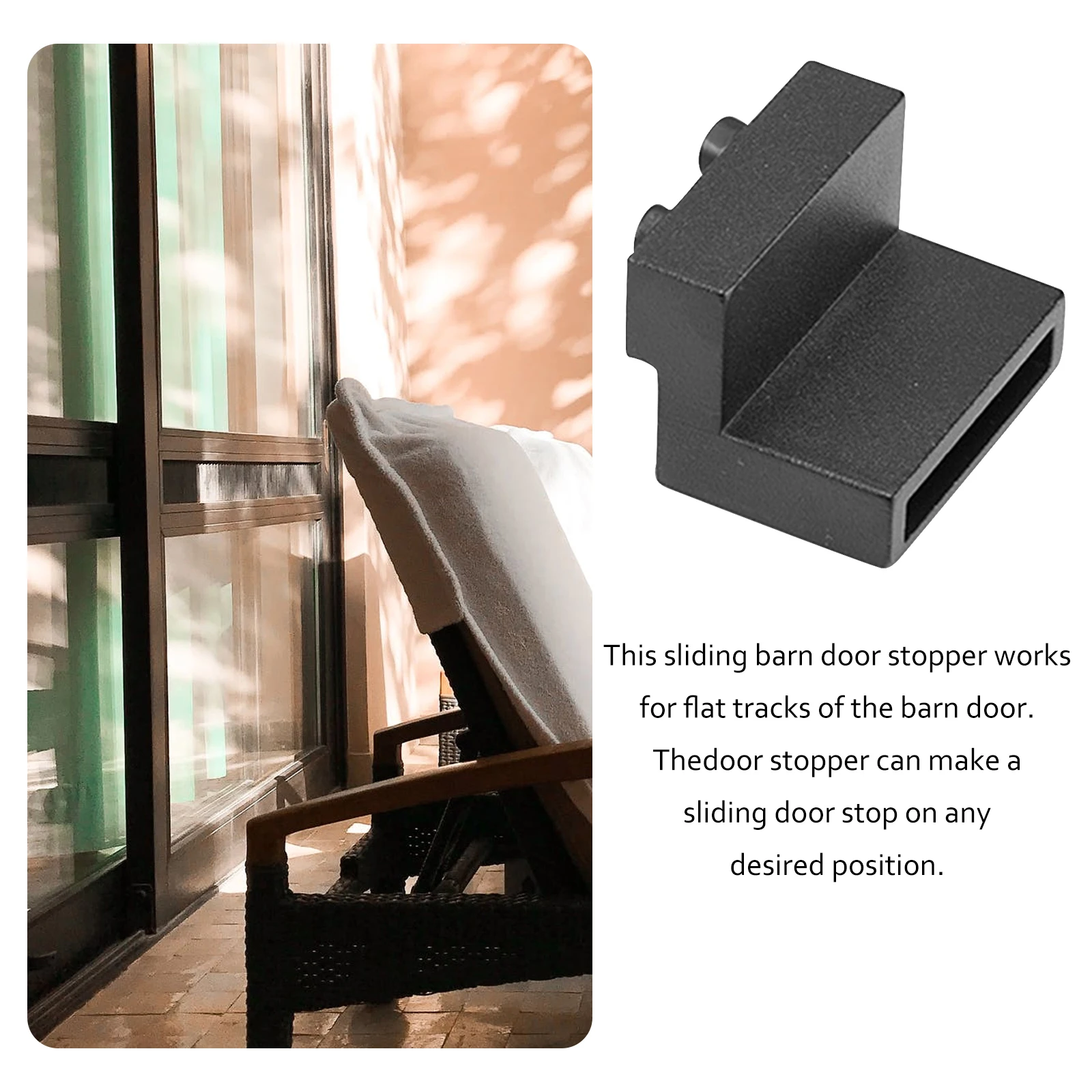 

3pcs Barn Door Stoppers Sliding Track Stopper Corrosion Resistant Durable Spring Design For Single Double Doors Security Bar