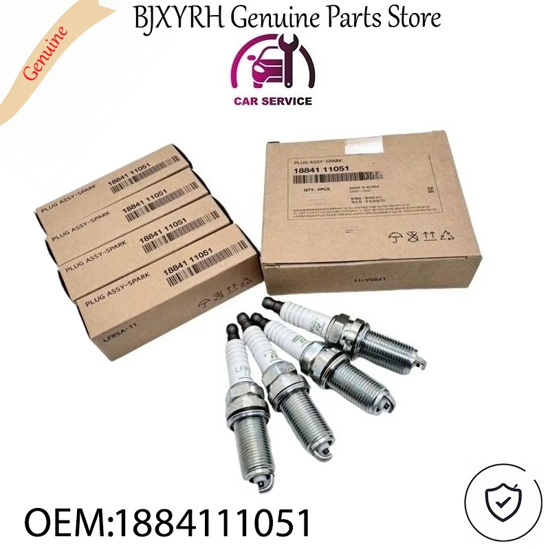 

1884111051 Набор оригинальных свечей зажигания, 4 шт. для Kia Sorento 2010 2012 2.4L GDI OEM 18841-11051
