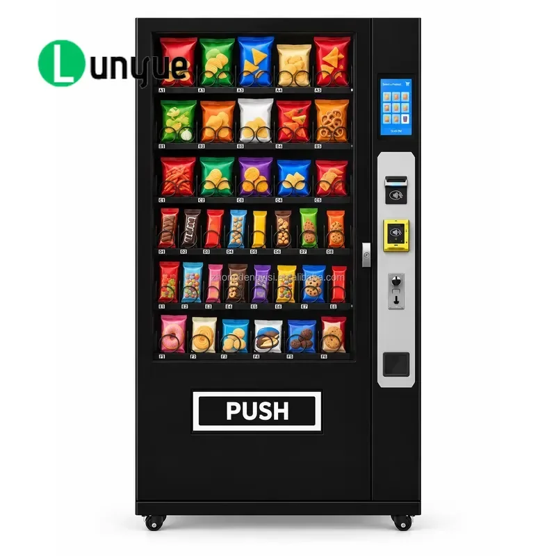 Large Capacity 180 Compartments Snack and Beverage Vending Machine Accepts Card Banknote Coin for Office School Mall