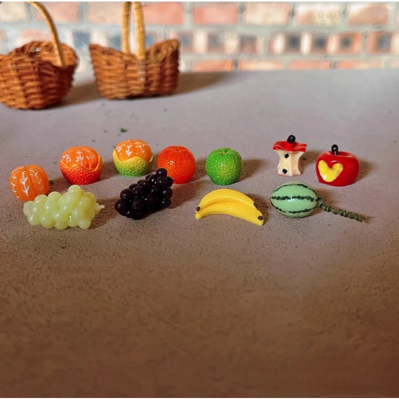 Emulation Miniature Fruit Mini Nut Apple Banana Watermelon Strawberry Model Decoration Piece