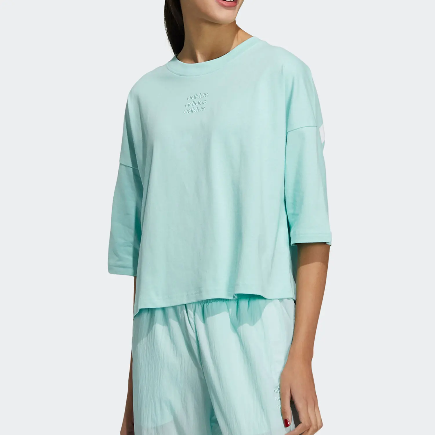 

Adidas NEO T-shirt Summer Women's Casual Short Sleeve with Large Back Logo GP5430