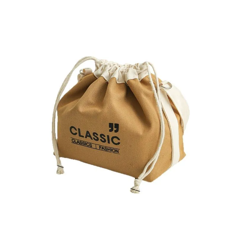 Japanische Lunchtasche aus robustem Canvas für die Arbeit, hält Speisen warm und frisch, tragbar für Studenten, multifunktionale Tragetasche. – Detail 6