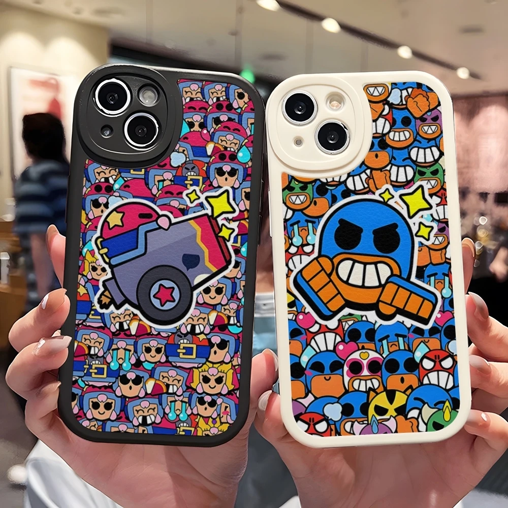 Чехол для телефона B-BrawlES S-StarsES, силиконовый мягкий чехол для IPhone 13 11 14 12 Pro Max Mini Xs X Xr 7 8 Plus SE2020, кожаный текстурный чехол