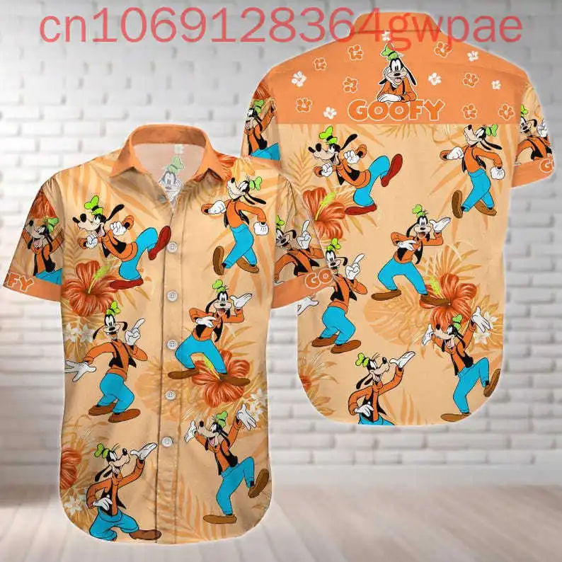 

Goofy 3D Print Hawaiian Shirts Men's Women's Kids Disney Summer Casual Short Sleeve Beach Shirts Fashion Button Shirts