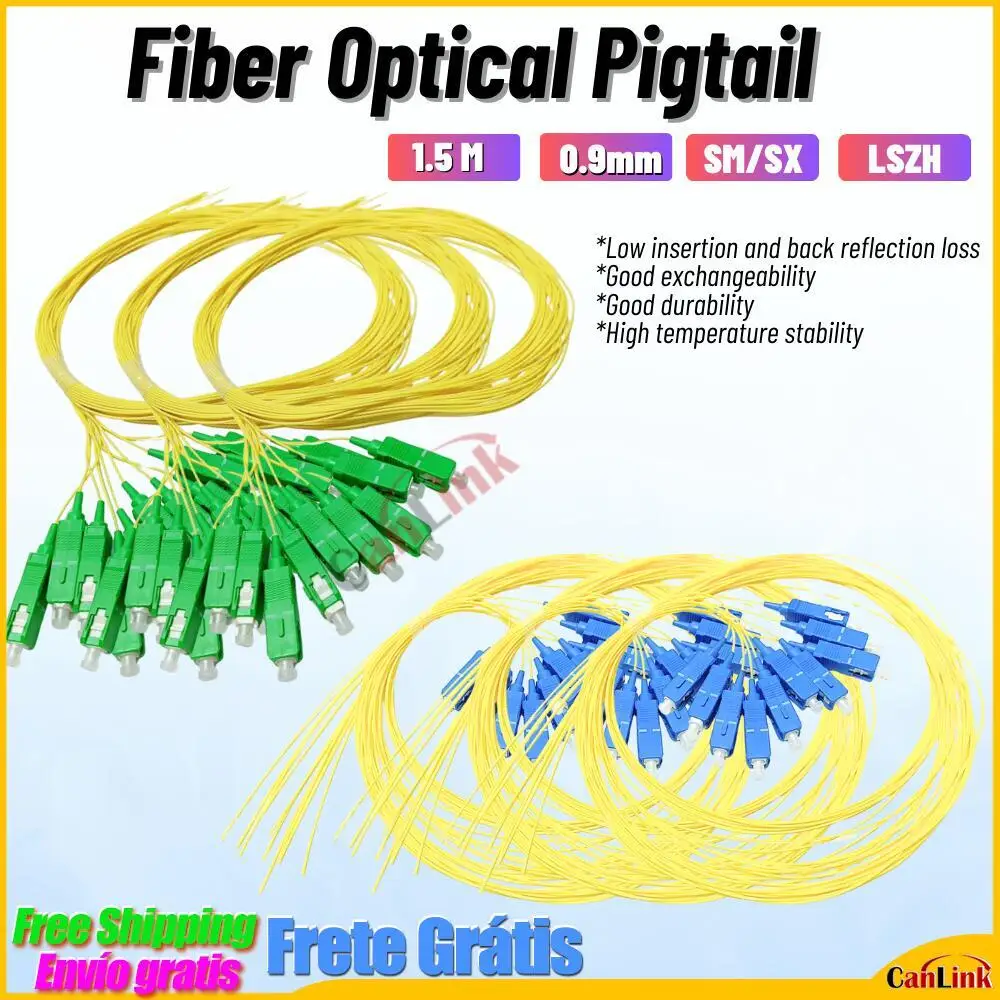 Fiber Pigtail SC UPC Simplex 9/125 1M Single Mode Fiber Optic Pigtail 0.9mm SC APC Fiber Optical Pigtail