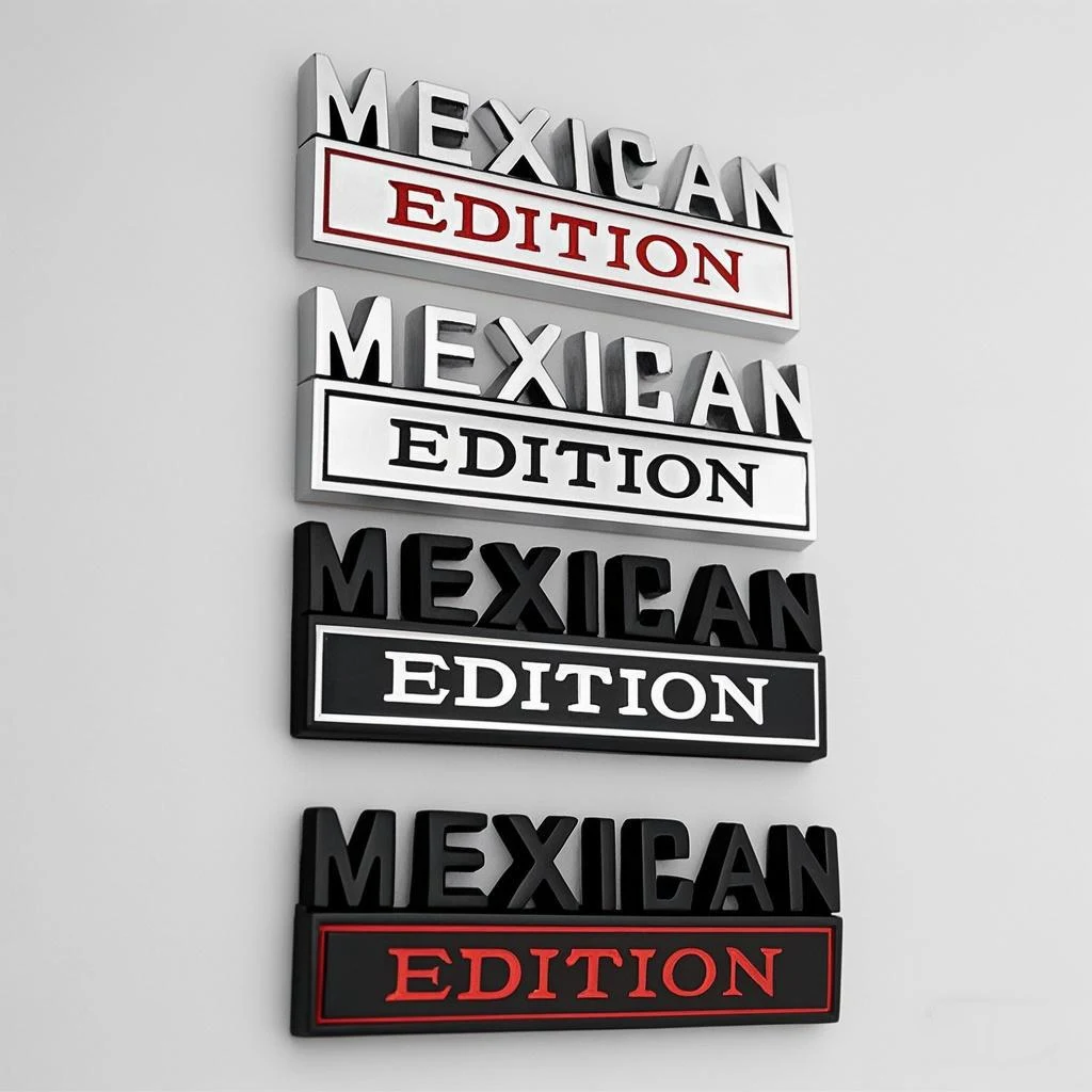 Mexican Edition Metal Car Emblems - Ideal for Hood, Trunk, Fenders, Doors of Nissan, GM, VW, Toyota, Chevy