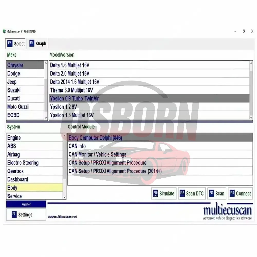 Multiecuscan V4.9 v4.8 v5.0 para Fiat Chrysler Dod/ge Jeep Su/zuki Software de escáner 4.9 funciona con herramientas elm327 obd2