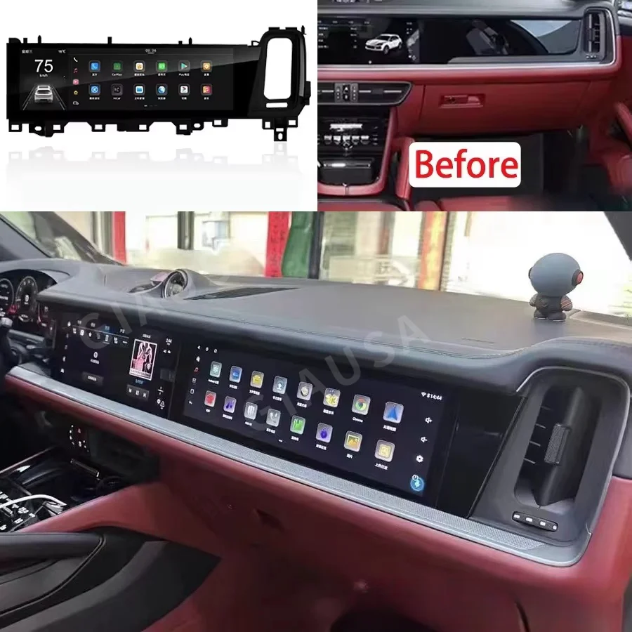 For Porsche Cayenne 2018~2024 Car Copilot Android Screen Auto Headunit Monitor Carplay Passenger Seat Entertainment New Upgrade