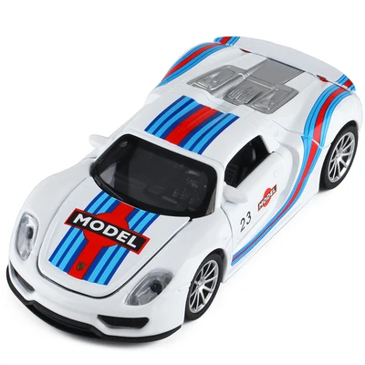موديل سيارة رياضية من بورش مارتيني 918S ، معدنية ، لعبة سيارات ، صوت محاكاة وهدية خفيفة ، 1:32