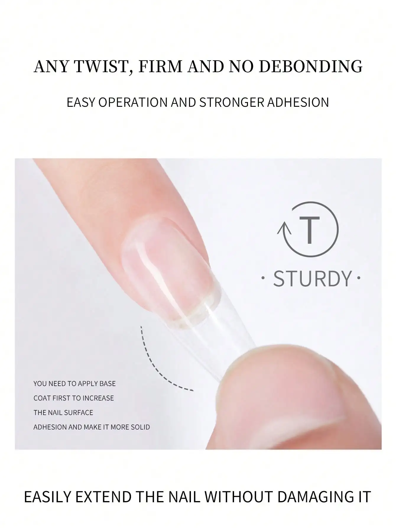 XEIJAYI 1 Stück professionelles UV-LED-Nagelklebegel zum Einweichen, einfache Entfernung und kein Whitish-Effekt, schmerzloser Grundlack für starke Nagelkunst