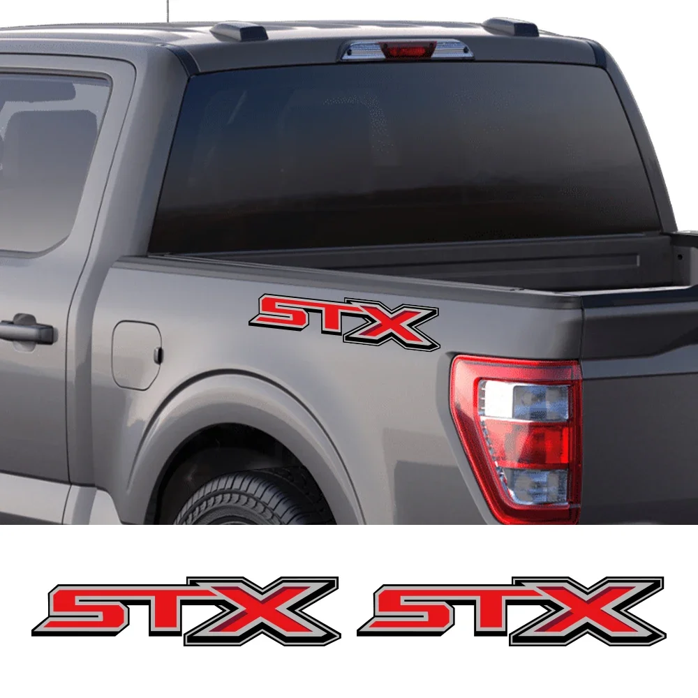 2Pcs STX Car Stickers For Ford Ranger F150 F-150 Raptor F-250 Super Duty STX OFF Road Pickup Vinyl Decal Auto Tuning Accessories