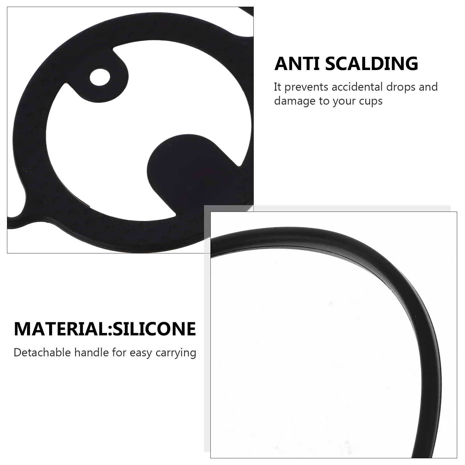 

2Pcs Silicone Cup Strap Portable Coffee Milk Tea Cup Carrier Handle Outdoor Drink Holder Silicone Bottle Sleeve