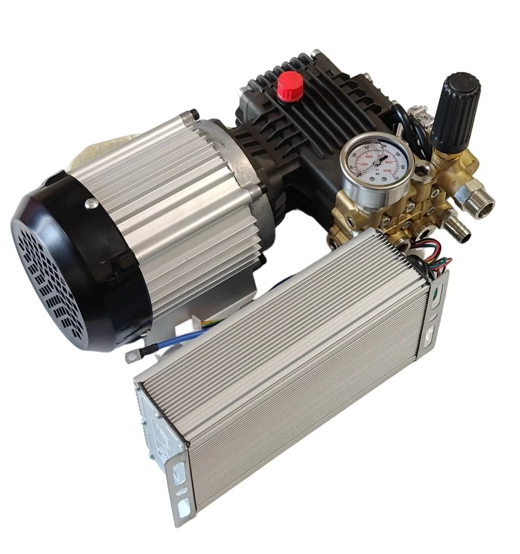1408 Brass Triplex Plunger Pump 40-100bar 1-8LPM Piston Pump Motor unit 12V DC 24V 1500W for Fog Machine Misting Humidifier view 5