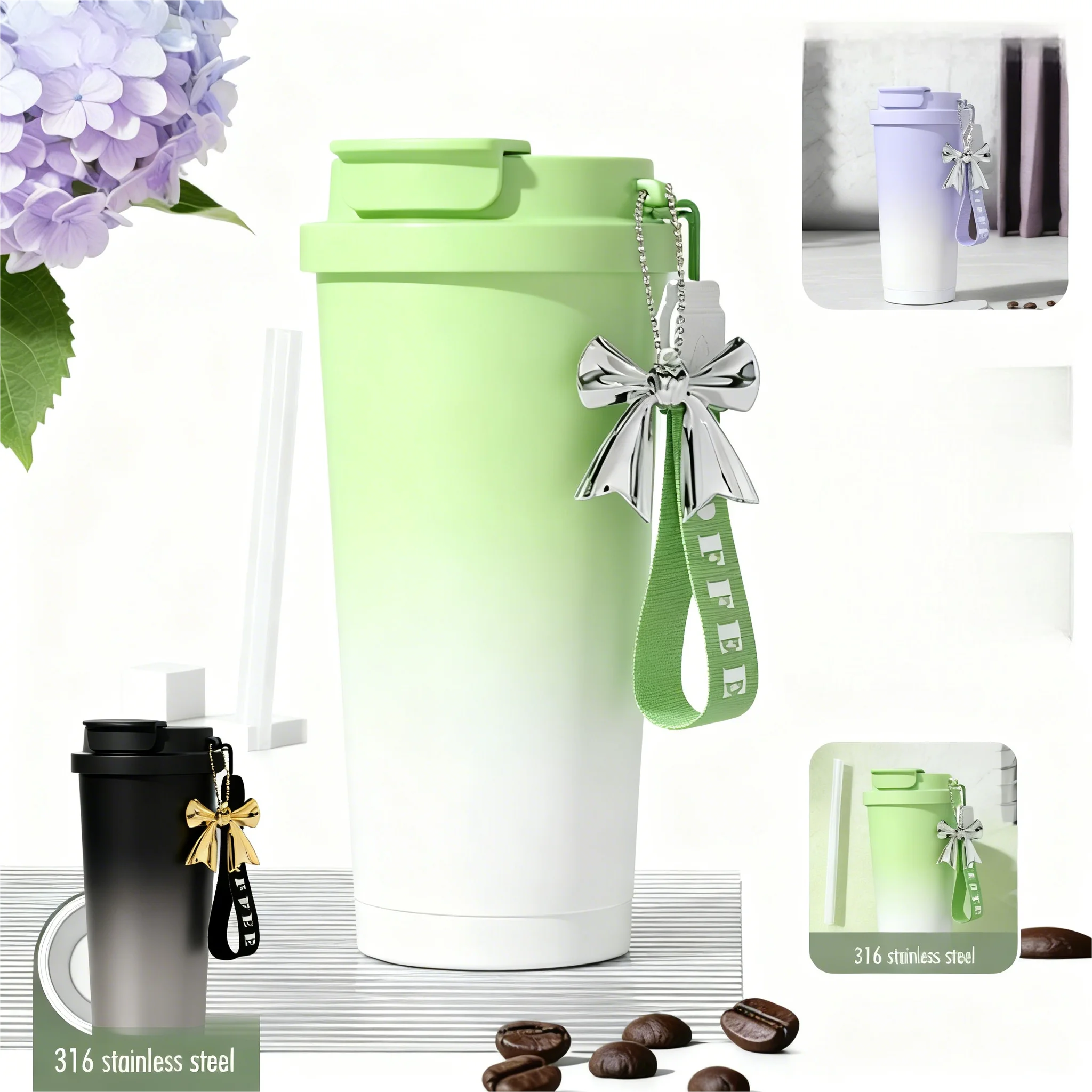 

316 Stainless Steel Ceramic Inner Insulated Cup Sturdy And Durable Leak Proof And Portable With Insulation And Cold Protection