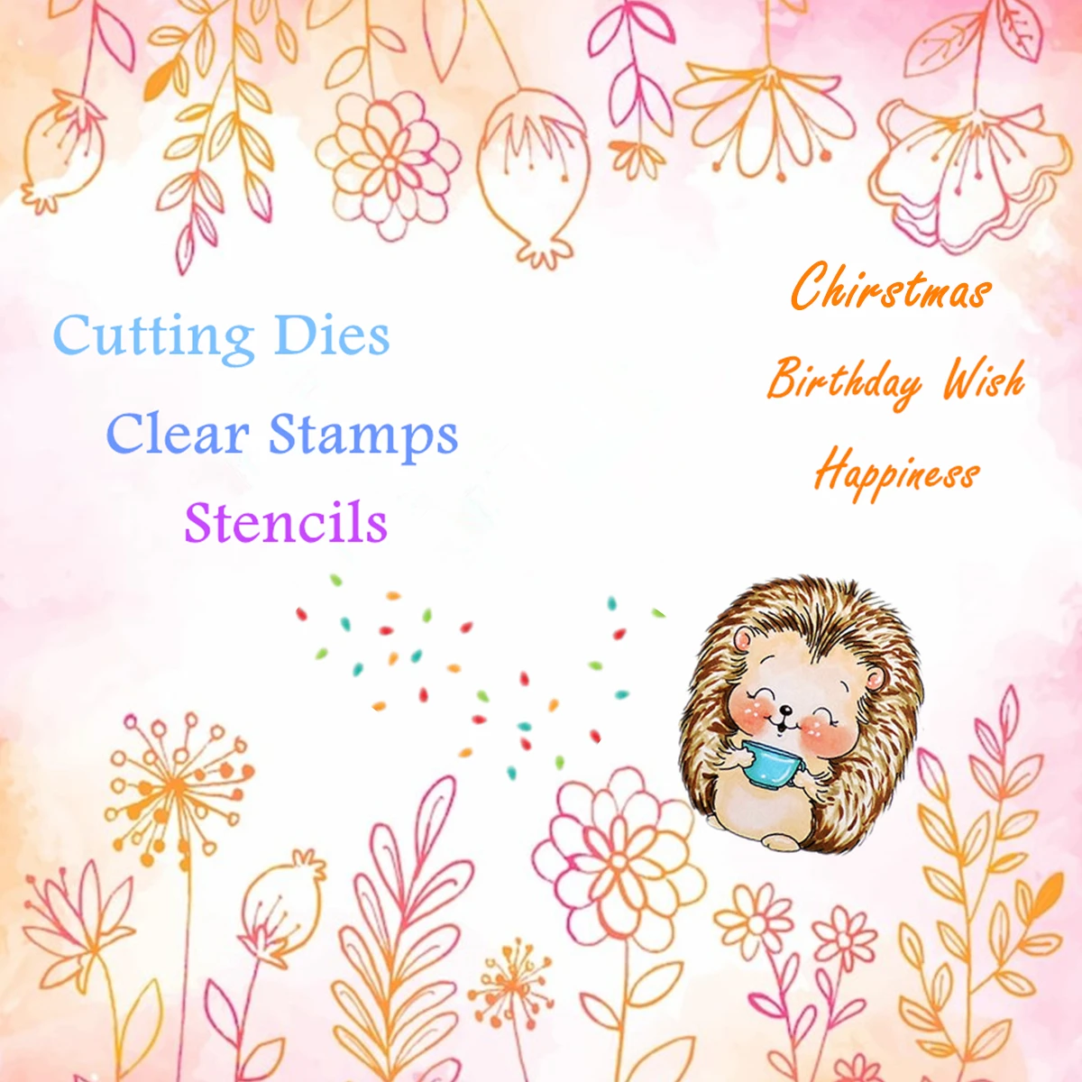 

Chirstmas Butterfly Birthday Honey Hedgehog Cutting Dies Clear Stamps Hibiscus Mistletoe Stencil Scrapbooking New 2025 Card