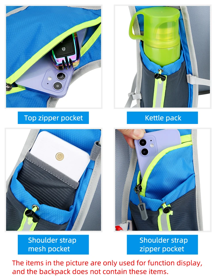 NEW Bike Radfahren Schließen Fitting Blase Rucksack Hydratation Tasche Lagerung Pack Marathon Laufen Jogging Knapsack Ultra Licht Wasserabweisendes Gewebe Triathlon Mini Rucksack – Detail 9