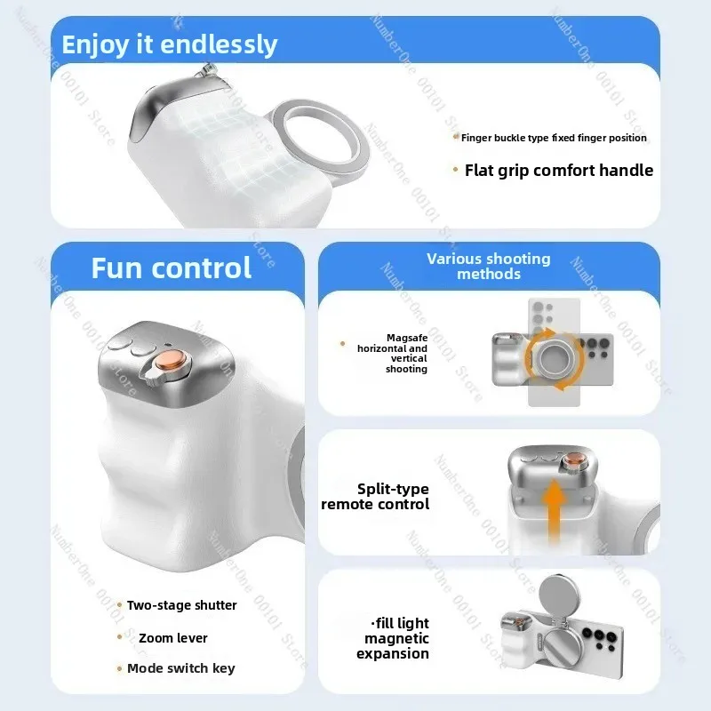 Magnetic Assistance Camera with Wireless Bluetooth Remote, Zoom Photography Stabilizer, Anti-Shake Handheld Camera Support