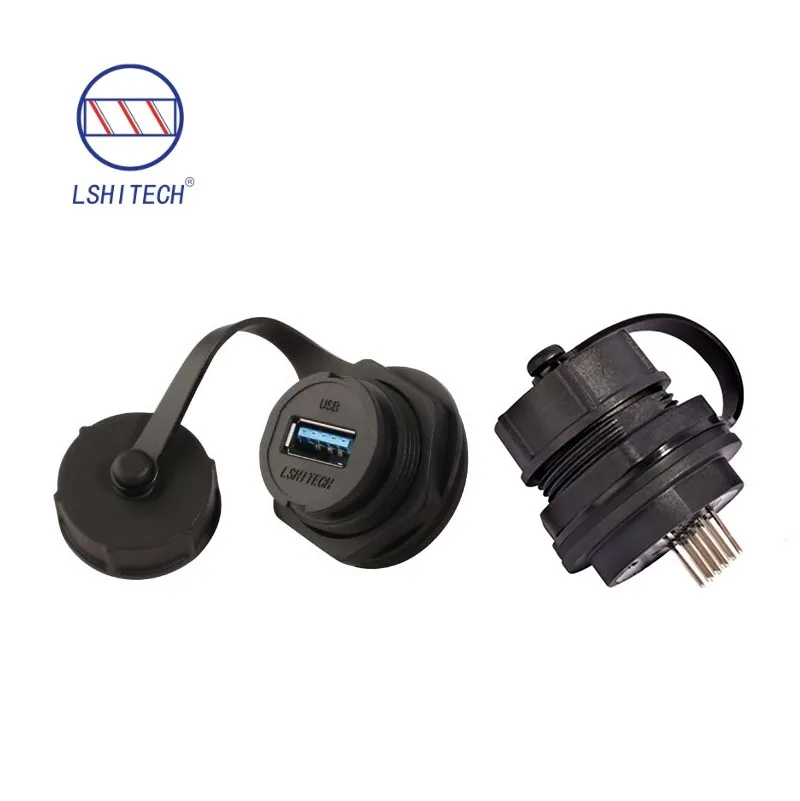 M25.2 New Arrival Waterproof USB 3.0 Connector,Panel Mount Chassis Connector,Soldering Free D Type USB Female to Female Adapter