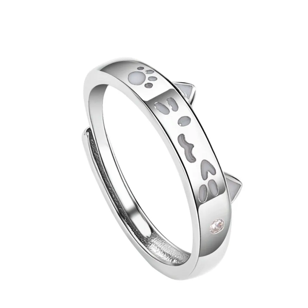 يتوهج في الظلام مضيئة زوجين خواتم لطيف جرو الكورية نمط القط الكلب افتتاح خاتم سبيكة هدية عيد الحب زوجين