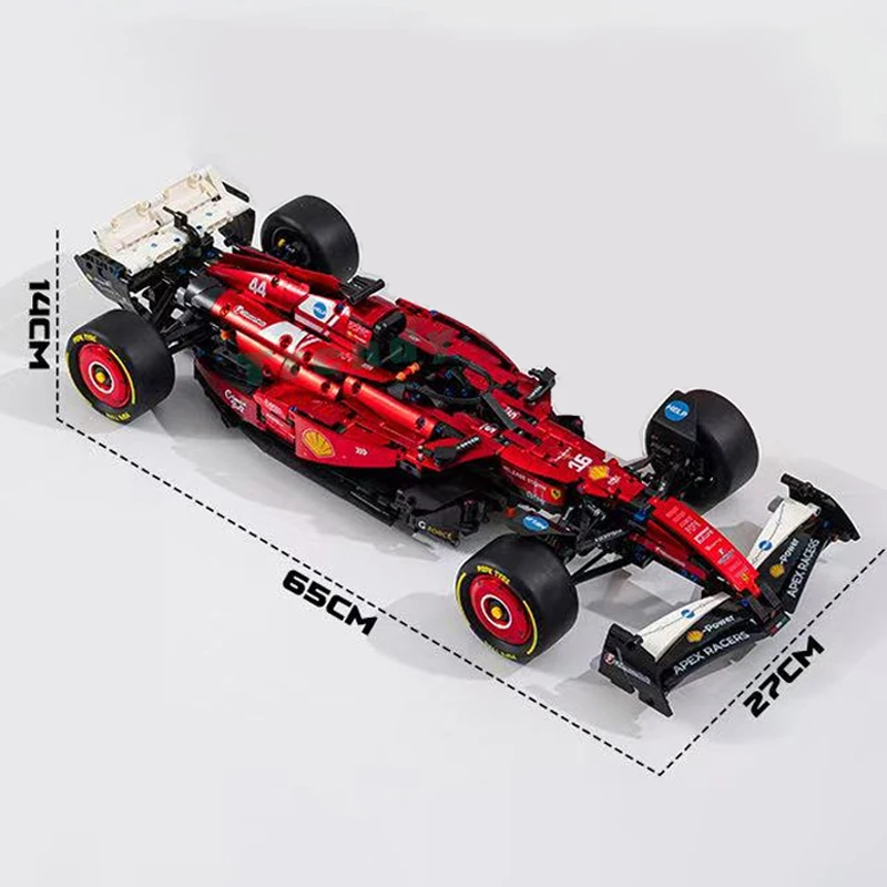 1900+ stuks Technologie 1:8 Super Raceauto Elektrolytisch Gegalvaniseerde Rode Lak Carrosserie, SF25 Model Mechanische Set Bouwblok Collectie Speelgoed cadeau