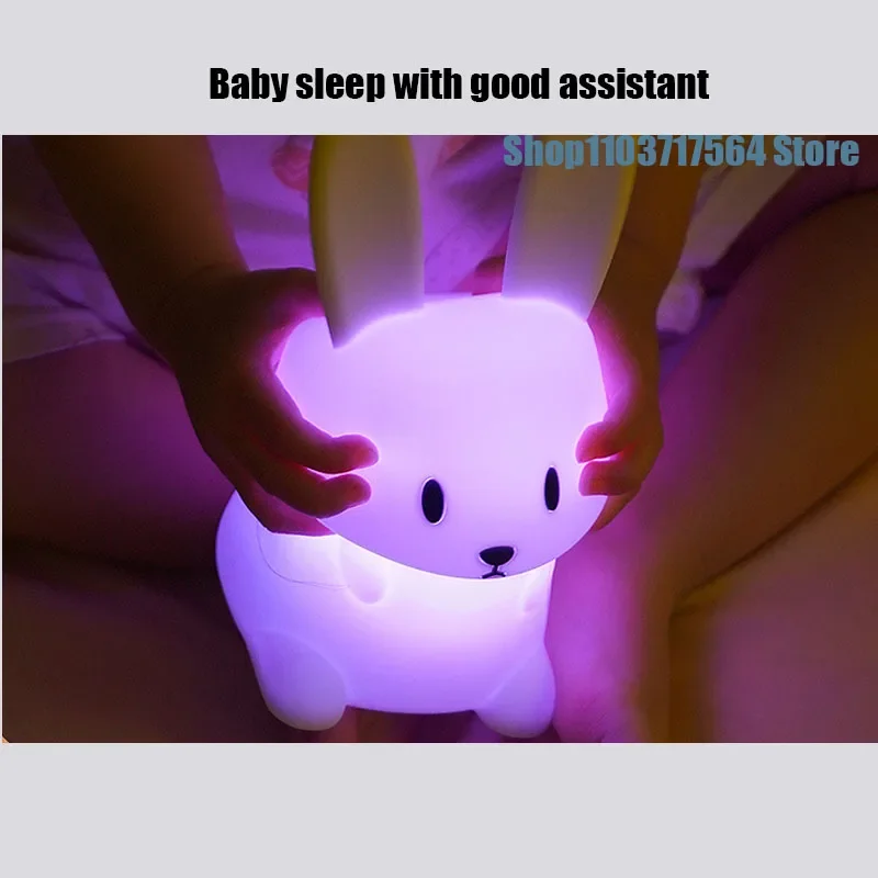 Schattige Siliconen Led Nachtlampje Cadeau Voor Kinderen Kinderen Usb Oplaadbare Cartoon Dier Touch Pat Nachtlamp Slaapkamer Decor